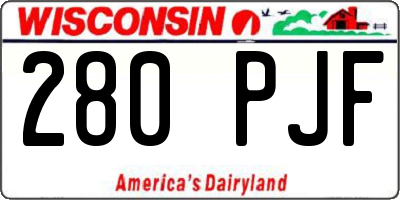 WI license plate 280PJF