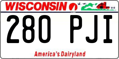 WI license plate 280PJI