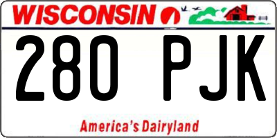 WI license plate 280PJK
