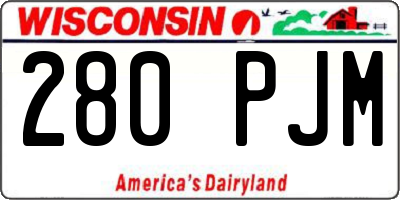 WI license plate 280PJM