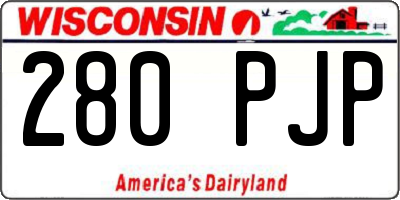 WI license plate 280PJP