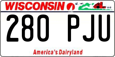 WI license plate 280PJU