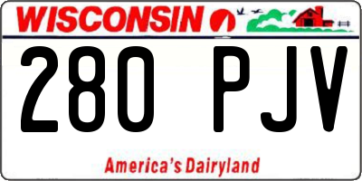 WI license plate 280PJV