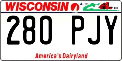 WI license plate 280PJY