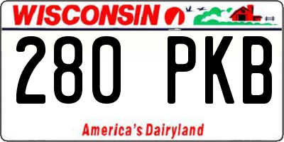 WI license plate 280PKB