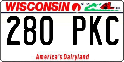WI license plate 280PKC