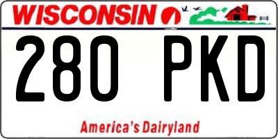 WI license plate 280PKD