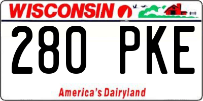 WI license plate 280PKE