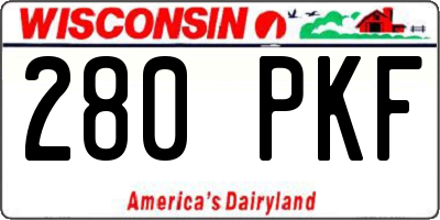 WI license plate 280PKF