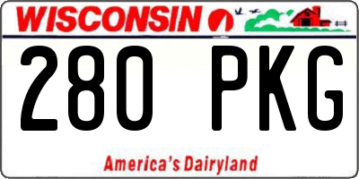 WI license plate 280PKG
