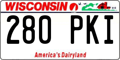 WI license plate 280PKI