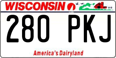 WI license plate 280PKJ