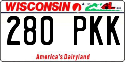 WI license plate 280PKK