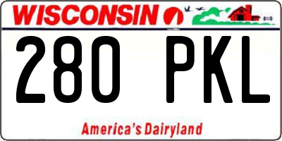 WI license plate 280PKL