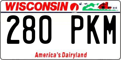 WI license plate 280PKM