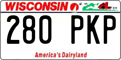 WI license plate 280PKP