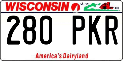 WI license plate 280PKR