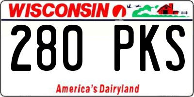 WI license plate 280PKS