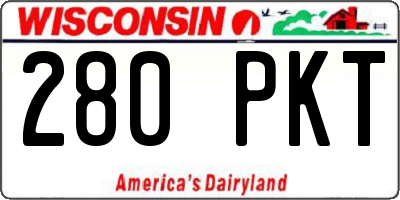 WI license plate 280PKT