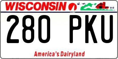 WI license plate 280PKU