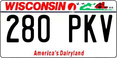 WI license plate 280PKV