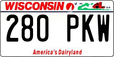 WI license plate 280PKW