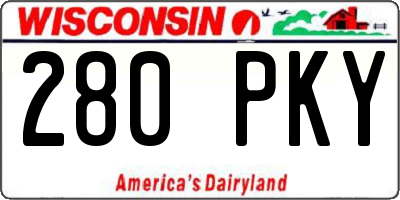 WI license plate 280PKY