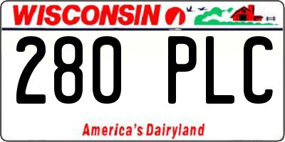 WI license plate 280PLC