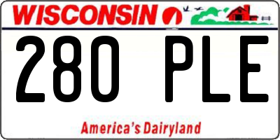 WI license plate 280PLE