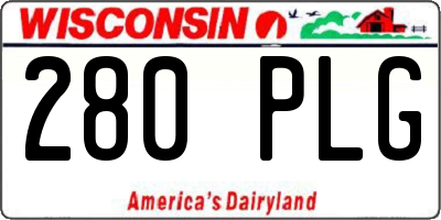 WI license plate 280PLG
