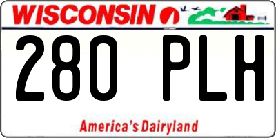 WI license plate 280PLH