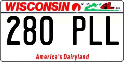 WI license plate 280PLL