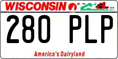WI license plate 280PLP