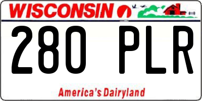 WI license plate 280PLR