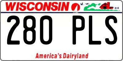 WI license plate 280PLS