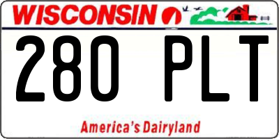 WI license plate 280PLT