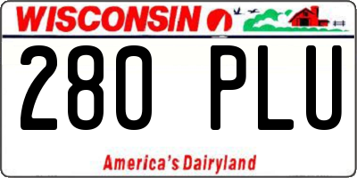 WI license plate 280PLU