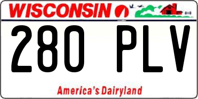 WI license plate 280PLV