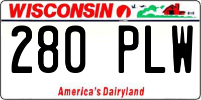 WI license plate 280PLW