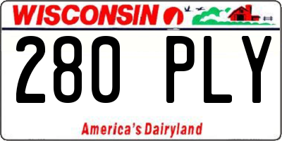 WI license plate 280PLY