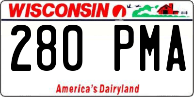 WI license plate 280PMA