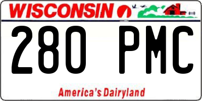 WI license plate 280PMC