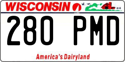 WI license plate 280PMD
