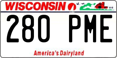 WI license plate 280PME