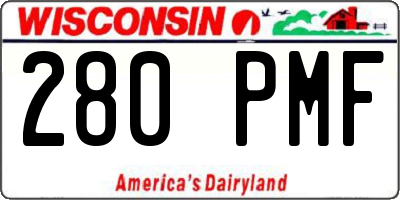 WI license plate 280PMF
