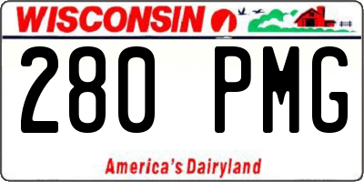 WI license plate 280PMG