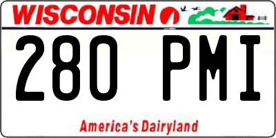 WI license plate 280PMI