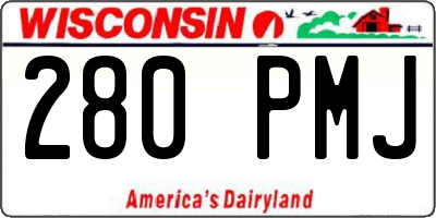 WI license plate 280PMJ