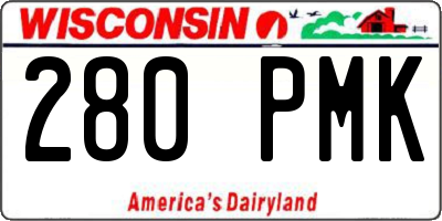 WI license plate 280PMK