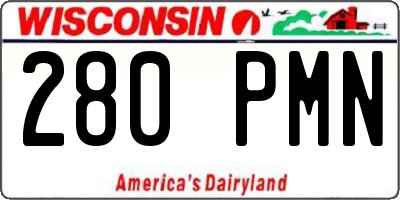 WI license plate 280PMN